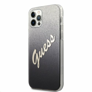 GUHCP12MPCUGLSBK Guess PC/TPU vintage Zadní Kryt pro iPhone 12/12 Pro 6.1 Gradient  Black