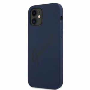 GUHCP12SLSVSBL Guess Silicone Vintage Zadní Kryt pro iPhone 12 mini 5.4 Blue