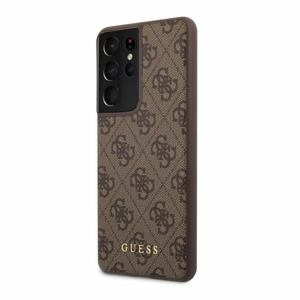 GUHCS21LG4GFBR Guess 4G Zadní Kryt pro Samsung Galaxy S21 Ultra Brown