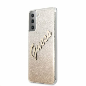 GUHCS21SPCUGLSGO Guess PC/TPU Vintage Zadní Kryt pro Samsung Galaxy S21 Gradient Gold