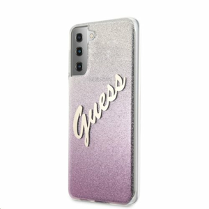 GUHCS21SPCUGLSPI Guess PC/TPU Vintage Zadní Kryt pro Samsung Galaxy S21 Gradient Pink