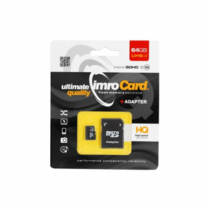 Imro pamäťová karta  microSD 64GB s adapterom HQ, class 10
