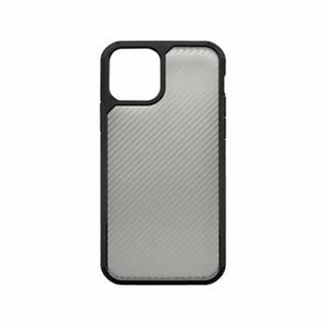 Iphone 12 Mini transparentné, čierny rám gumené puzdro  Van Carbon Line