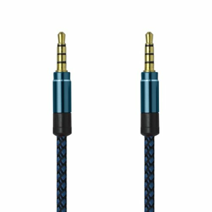 Kábel AUX 2x3.5mm jack 1.5m Modrý (EU Blister)
