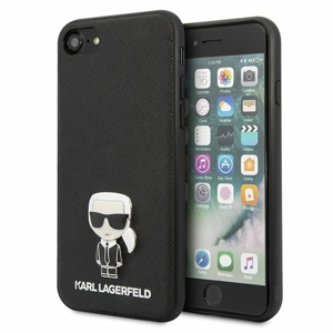 Karl Lagerfeld case for iPhone 12 Pro Max 6,7" KLHCP12LIKMSBK black hard case Saffiano Iconic
