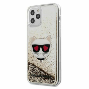 Karl Lagerfeld case for iPhone 12 Pro Max 6,7" KLHCP12LLCGLGO gold hard case Liquid Glitter Ch