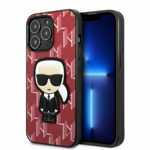 Karl Lagerfeld case for iPhone 13 Pro Max KLHCP13XPMNIKPI red hard case Monogram Iconic Karl