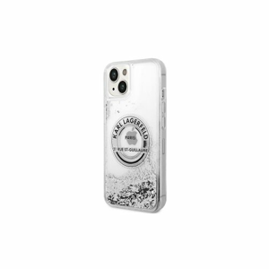 Karl Lagerfeld case for iPhone 14 6,1" KLHCP14SLCRSGRS silver Liquid Glitter case Round RSG Lo