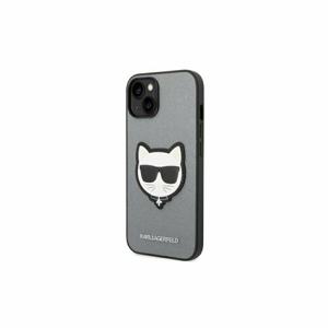 Karl Lagerfeld case for iPhone 14 6,1" KLHCP14SSAPCHG silver PU Saffiano case with Choupette H