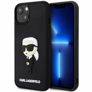Karl Lagerfeld case for iPhone 14 Plus 6,7" KLHCP14M3DRKINK black harcase Saffiano Mono Patch