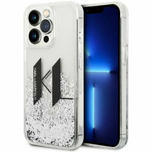 Karl Lagerfeld case for iPhone 14 Pro 6,1" KLHCP14LLBKLCS silver Liquid Glitter case Big KL Lo