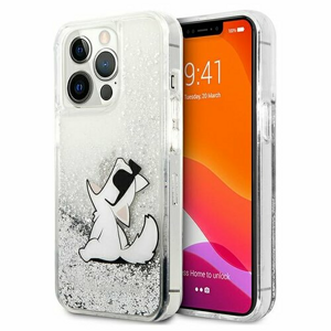 Karl Lagerfeld for iPhone 13 Pro Max 6,7'' KLHCP13XGCFS silver hard case Liquid Glitter Choupette F