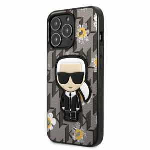 Karl Lagerfeld Ikonik Flower Kryt pro iPhone 13 Pro Grey