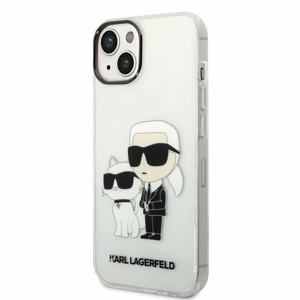 Puzdro Karl Lagerfeld IML Glitter Karl and Choupette NFT iPhone 14 Plus - transparentné