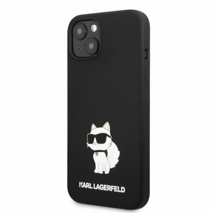 Puzdro Karl Lagerfeld Liquid Silicone Choupette NFT iPhone 13 - čierne