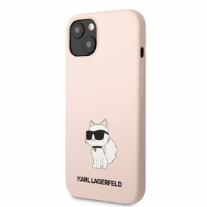Puzdro Karl Lagerfeld Liquid Silicone Choupette NFT iPhone 13 - ružové