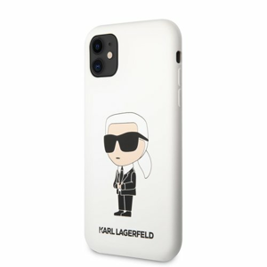 Puzdro Karl Lagerfeld Liquid Silicone Ikonik NFT iPhone 11 - biele