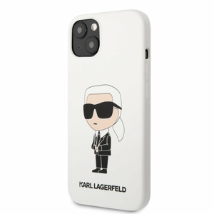 Puzdro Karl Lagerfeld Liquid Silicone Ikonik NFT iPhone 13 - biele