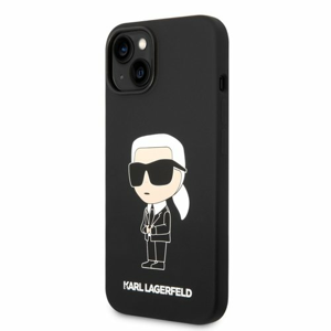 Puzdro Karl Lagerfeld Liquid Silicone Ikonik NFT iPhone 14 - čierne