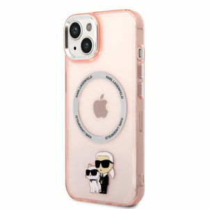 Karl Lagerfeld MagSafe Kompatibilní Kryt IML Karl and Choupette NFT pro iPhone 14 Pink