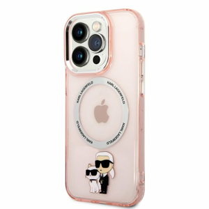 Karl Lagerfeld MagSafe Kompatibilní Kryt IML Karl and Choupette NFT pro iPhone 14 Pro Max Pink