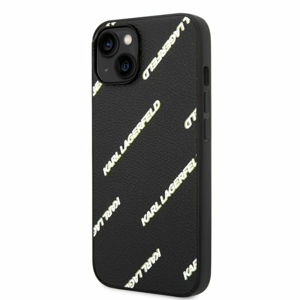 Puzdro Karl Lagerfeld PU Grained Leather Logomania iPhone 14 - čierne