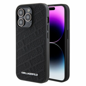 Karl Lagerfeld PU Quilted Pattern Zadní Kryt pro iPhone 15 Pro Max Black