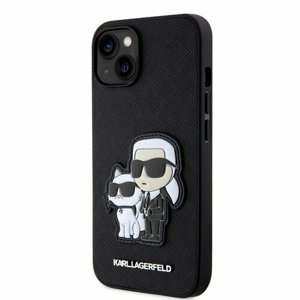 Karl Lagerfeld PU Saffiano Karl and Choupette NFT Zadní Kryt pro iPhone 14 Black