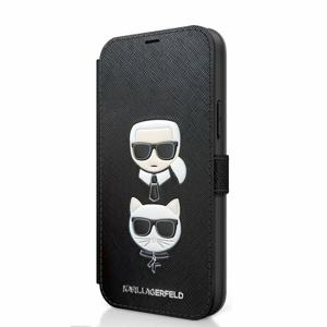 KLFLBKP12LSAKICKCBK Karl Lagerfeld Saffiano K&C Heads Book Pouzdro pro iPhone 12 Pro Max 6.7 Black