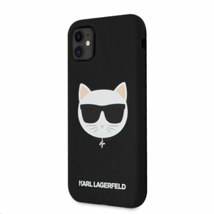 KLHCN61SLCHBK Karl Lagerfeld Choupette Head Silikonový Kryt pro iPhone 11 Black