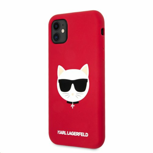 KLHCN61SLCHRE Karl Lagerfeld Choupette Head Silikonový Kryt pro iPhone 11 Red