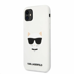 KLHCN61SLCHWH Karl Lagerfeld Choupette Head Silikonový Kryt pro iPhone 11 White