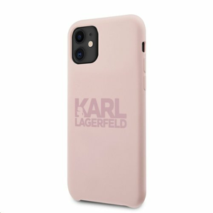 KLHCN61STKLTLP Karl Lagerfeld Stack Pink Logo Silikonový Kryt pro iPhone 11 Pink