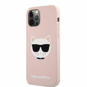 KLHCP12LSLCHLP Karl Lagerfeld Choupette Head Silikonový Kryt pro iPhone 12 Pro Max 6.7 Pink