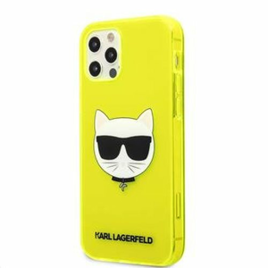 KLHCP12MCHTRY Karl Lagerfeld TPU Choupette Head Kryt pro iPhone 12/12 Pro 6.1 Fluo Yellow