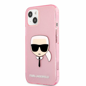 KLHCP13SKHTUGLP Karl Lagerfeld TPU Full Glitter Karl Head Kryt pro iPhone 13 mini Pink