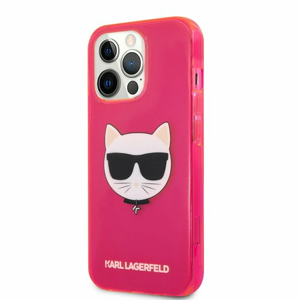 Puzdro Karl Lagerfeld KLHCP13XCHTRP TPU Choupette Head iPhone 13 Pro Max - ružové
