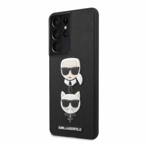 Puzdro Karl Lagerfeld KLHCS21LSAKICKCBK Saffiano K&C Heads Samsung Galaxy S21 Ultra - čierne
