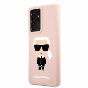 KLHCS21LSLFKPI Karl Lagerfeld Iconic Full Body Silikonový Kryt pro Samsung Galaxy S21 Ultra Pink
