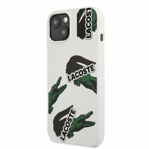 Lacoste Liquid Silicone Allover Pattern Kryt pro iPhone 13 White