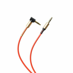 Lomený kábel AUX 2x3.5mm jack 1m Červený