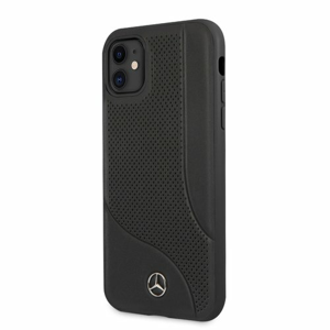 MEHCN61CDOBK Mercedes Perforated Leather Zadní Kryt pro iPhone 11 Black