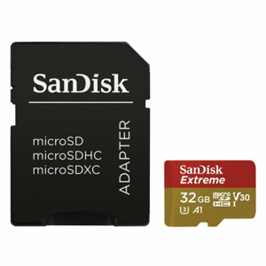 MicroSDHC karta SANDISK Extreme 32GB 100MB/s + adaptér