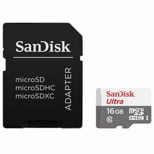 MicroSDHC karta SanDisk Ultra 16GB 80MB/s + adaptér