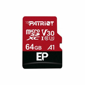 MicroSDXC karta PATRIOT 64GB V30 A1 Class 10 U3 100/80MB/s + adaptér