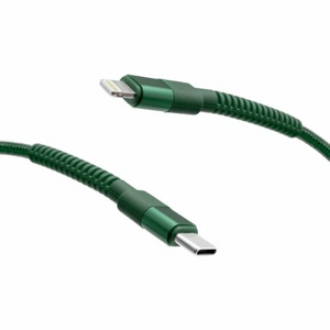 mobilNET pletený kábel Type-C na Lightning 20W 1M 3A, zelený