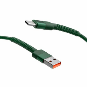 mobilNET pletený kábel USB na Type-C 1M 3A, zelený