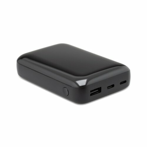 mobilNET powerbank 10000 mAh, Type-C + Lightning + USB, čierna