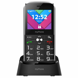 MyPhone Halo C Senior, Čierny s nabíjacím stojanom