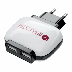 Nabíjací adaptér Sturdo 2xUSB 10W Čierno-biely